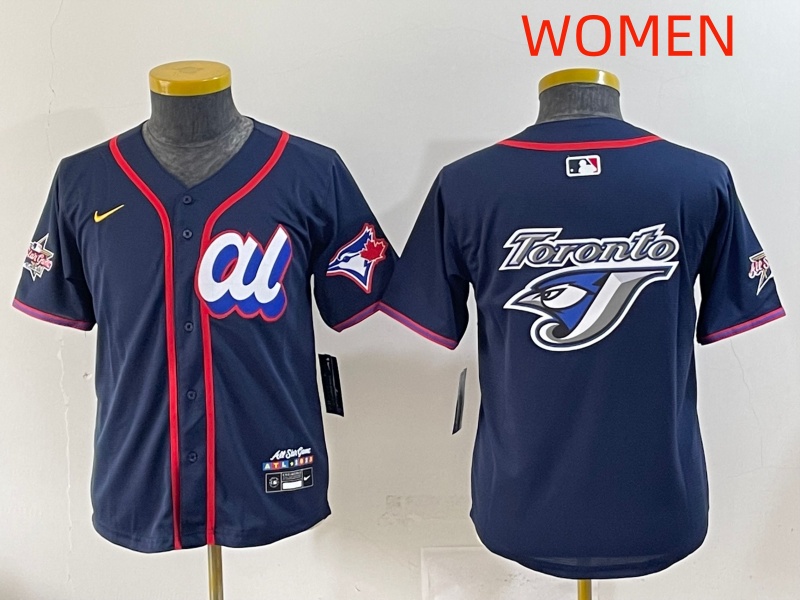 women 2025 Toronto Blue Jays blank dark blue 2025 MLB All Star Nike  Jersey style 2->youth mlb jersey->Youth Jersey